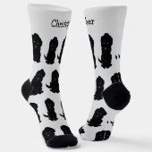 Socks Black Goldendoodle Design ソックス (傾斜あり)