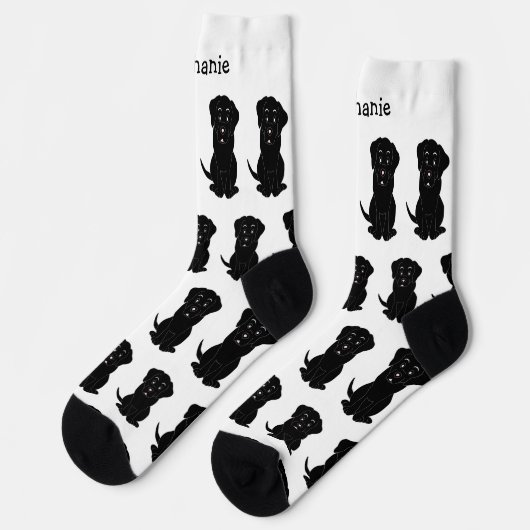 Socks Black Labrador Dog Design ソックス (左)