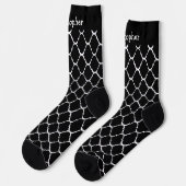 Socks Black Moroccan Pattern Design ソックス (左)