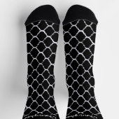 Socks Black Moroccan Pattern Design ソックス (上部)