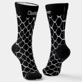 Socks Black Moroccan Pattern Design ソックス (傾斜あり)