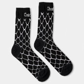 Socks Black Moroccan Pattern Design ソックス (右)