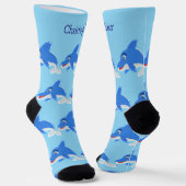 Socks Blue Dolphin Design ソックス (傾斜あり)