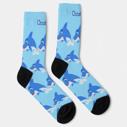 Socks Blue Dolphin Design ソックス (右)