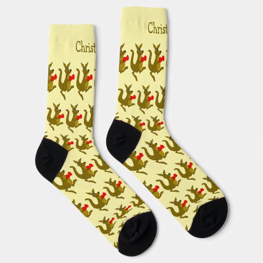 Socks Boxing Kangaroo Design ソックス (右)
