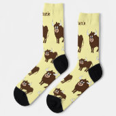 Socks Brown Bull Design ソックス (左)