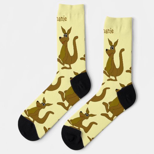 Socks Brown Kangaroo Design ソックス (左)