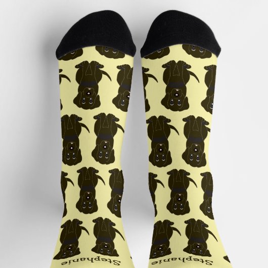 Socks Chocolate Labrador Dog Design ソックス (上部)