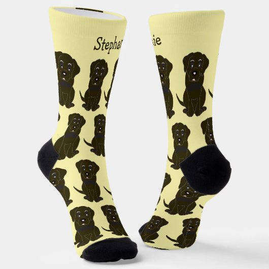 Socks Chocolate Labrador Dog Design ソックス (傾斜あり)