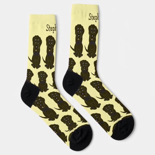 Socks Chocolate Labrador Dog Design ソックス (右)