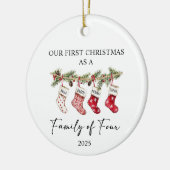 Socks Christmas as a Family of Four セラミックオーナメント (左)