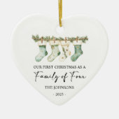 Socks Christmas as a Family of Four セラミックオーナメント (正面)