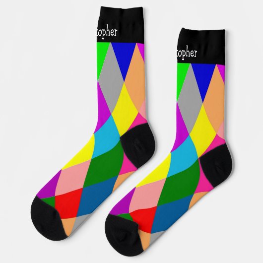 Socks Colourful Diamonds Design ソックス (左)