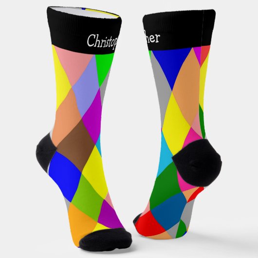 Socks Colourful Diamonds Design ソックス (傾斜あり)