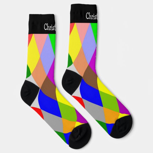 Socks Colourful Diamonds Design ソックス (右)