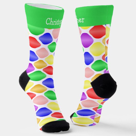 Socks Colourful Ovals Design ソックス (傾斜あり)
