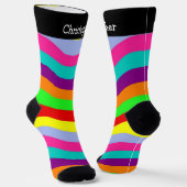 Socks Colourful Wavy Stripes Design ソックス (傾斜あり)