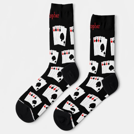 Socks Deck Of Cards Four Aces Design ソックス (左)