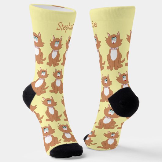 Socks Ginger Cat Design ソックス (傾斜あり)