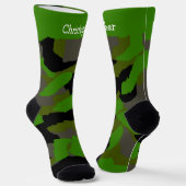 Socks Green Camouflage Design ソックス (傾斜あり)