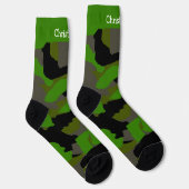 Socks Green Camouflage Design ソックス (右)