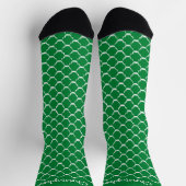 Socks Green Moroccan Pattern Design ソックス (上部)