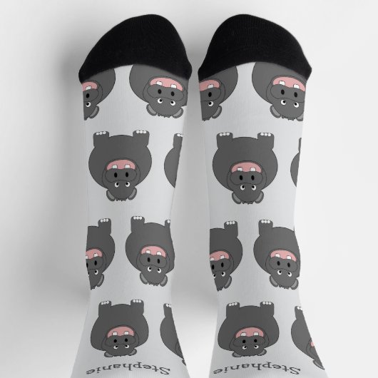 Socks Hippopotamus Design ソックス (上部)