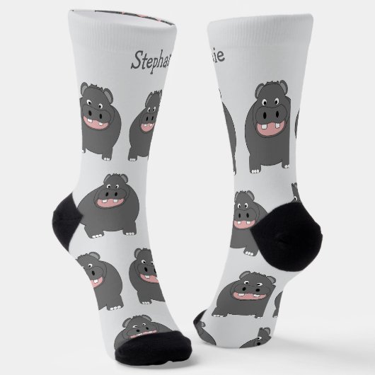 Socks Hippopotamus Design ソックス (傾斜あり)