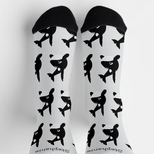 Socks Killer Whale Design ソックス (上部)