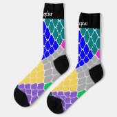 Socks Multi Coloured Moroccan Pattern Design ソックス (左)