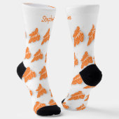Socks Orange Butterfly Design ソックス (傾斜あり)