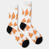 Socks Orange Butterfly Design ソックス (右)