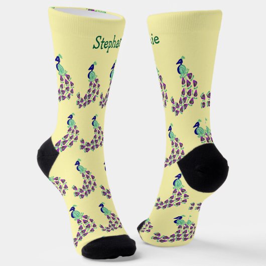 Socks Peacock Design ソックス (傾斜あり)