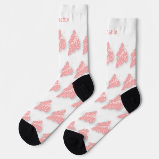 Socks Pink Butterfly Design ソックス (左)