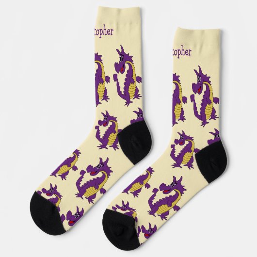 Socks Purple Dragon Design ソックス (左)