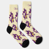 Socks Purple Dragon Design ソックス (右)