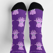 Socks Purple Squid Design ソックス (上部)