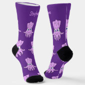 Socks Purple Squid Design ソックス (傾斜あり)