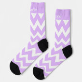 Socks Purple Zig Zag Design ソックス (左)