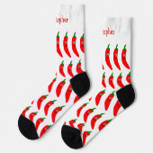 Socks Red Chili Pepper Design ソックス (左)