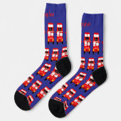 Socks Red Double Decker Design ソックス (左)