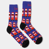 Socks Red Double Decker Design ソックス (右)