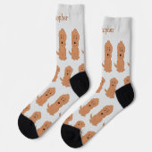 Socks Red Goldendoodle Design ソックス (左)