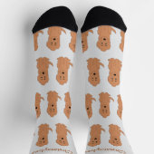 Socks Red Goldendoodle Design ソックス (上部)