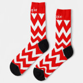 Socks Red Zig Zag Design ソックス (左)