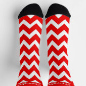 Socks Red Zig Zag Design ソックス (上部)