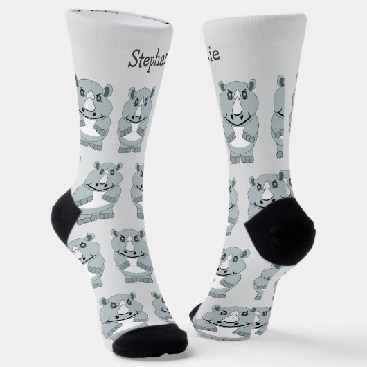 Socks Rhinoceros Design ソックス (傾斜あり)