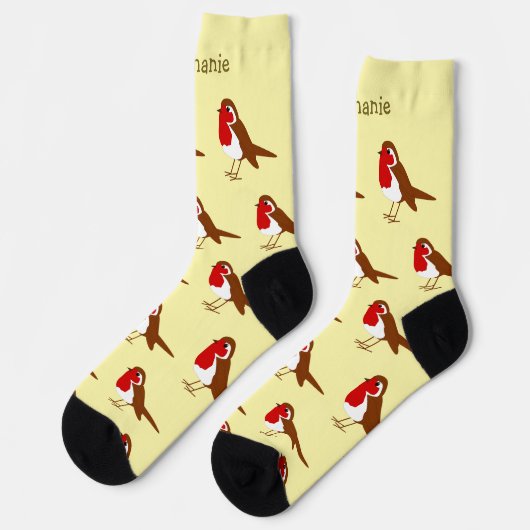Socks Robin Red Breast Design ソックス (左)