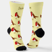 Socks Robin Red Breast Design ソックス (傾斜あり)