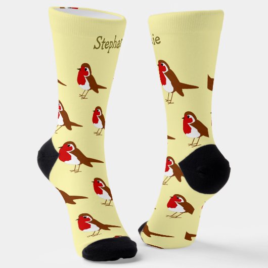 Socks Robin Red Breast Design ソックス (傾斜あり)